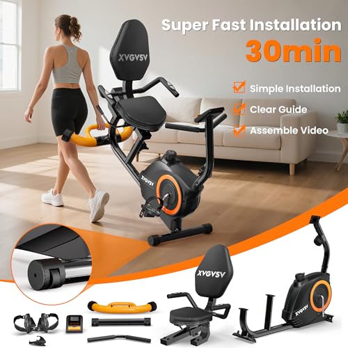 XVGVSV Recumbent bike with quiet magnetic resistance system