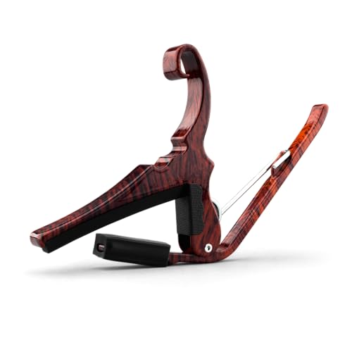 Close up of Kyser rosewood finish capo spring mechanism
