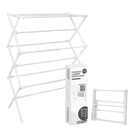 ZOES HOMEWARE 2026 Enhanced Clothes Drying Rack white