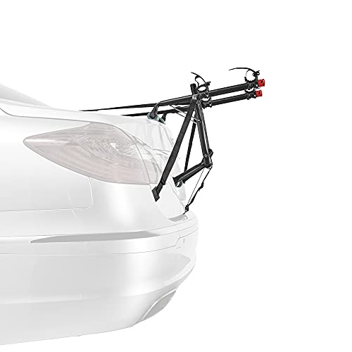 Close up of bicycle tie-downs on Allen rack