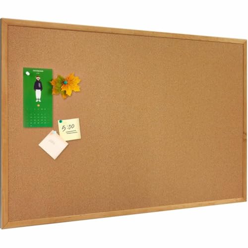 Oak frame detail on Lorell bulletin board
