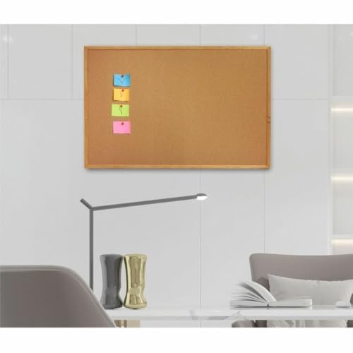Rear view of Lorell cork board with hangers