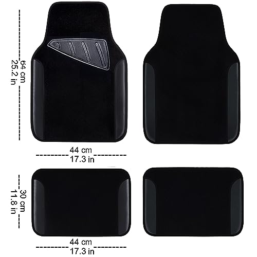 All black interior car carpet mats