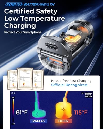 Side profile of MRGLAS fast car charger