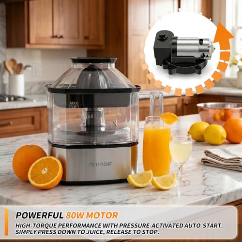 Astralship Electric Citrus Juicer ASCJ-01S integrated pulp strainer and filter