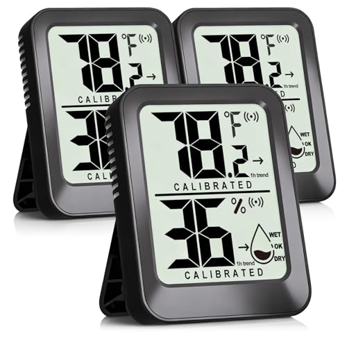 AyayaBoss 3 Pack black indoor thermometer