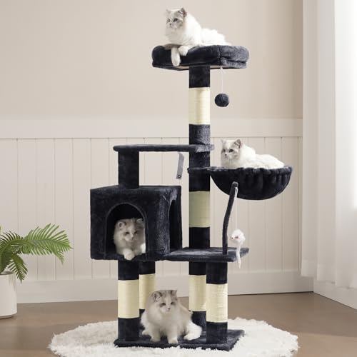 Side profile of Smoky Gray cat tree