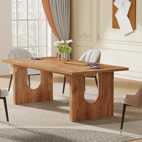 Tribesigns kitchen table with double pedestal base
