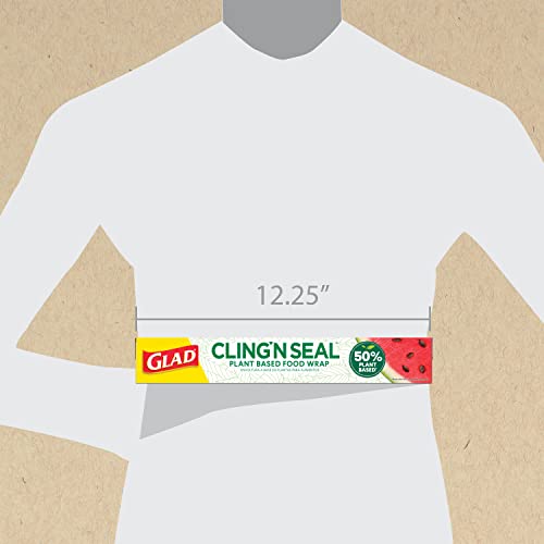 Roll of Glad 50% Plant Based plastic wrap