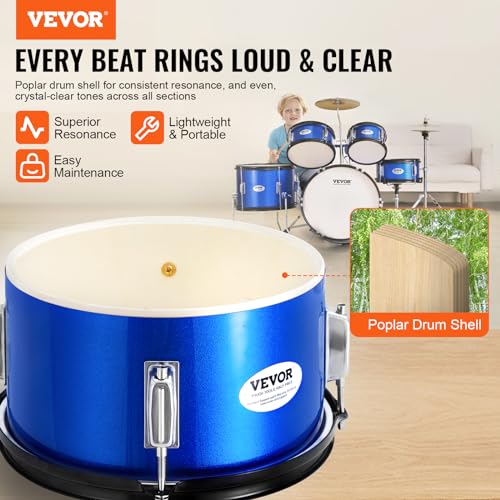 Blue VEVOR 16-inch bass drum and snare