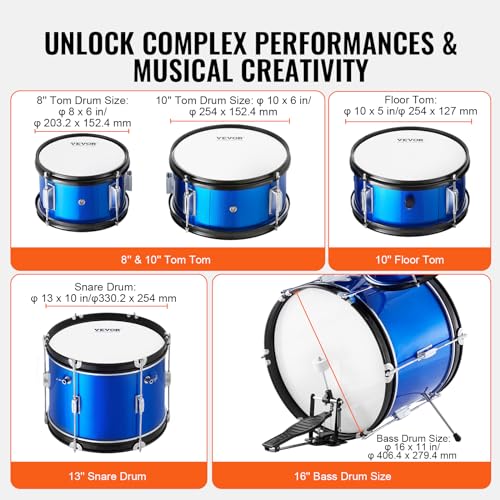 VEVOR kids drum set showing tom-tom layout