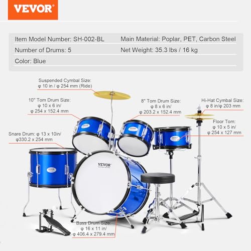 Two pairs of VEVOR drumsticks included in kit
