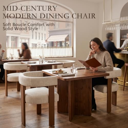 Gaussen Boucle Dining Chairs thick foam cushion detail