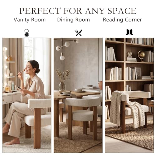 Gaussen Boucle Dining Chairs set arrangement