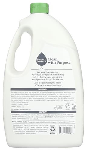 Seventh Generation dish gel citrus scent label details
