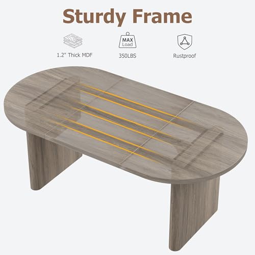Detail of the rounded rectangular table legs