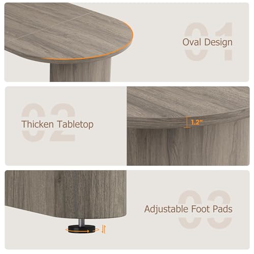 Side view of the 70.87 inch dining table