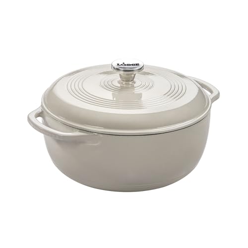 Lodge Essential Enamel Cast Iron Dutch Oven Oyster White