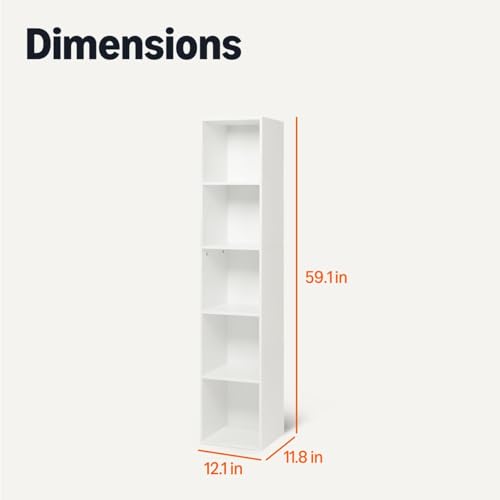 Basics 5-Cube Bookcase with decorative items