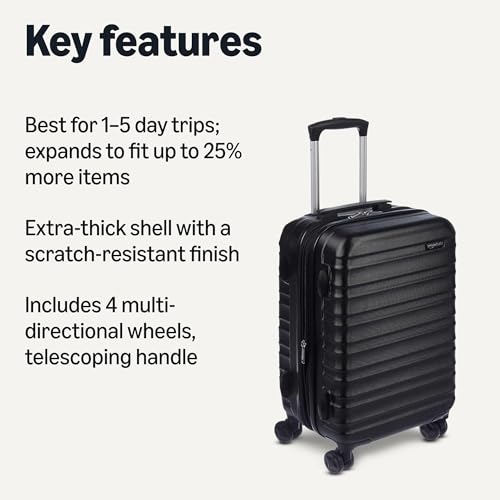 Side profile of Basics 21-inch expandable luggage