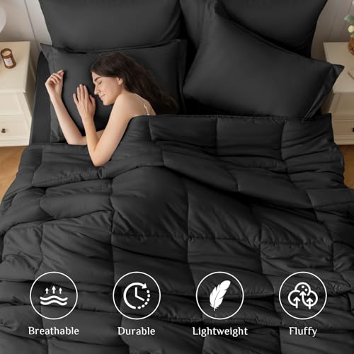 Detailed view of JOLLYVOGUE black microfiber bedding