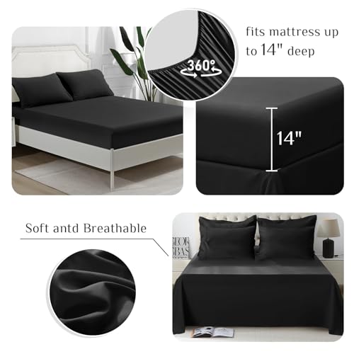 Deep pocket fitted sheet for JOLLYVOGUE queen bed