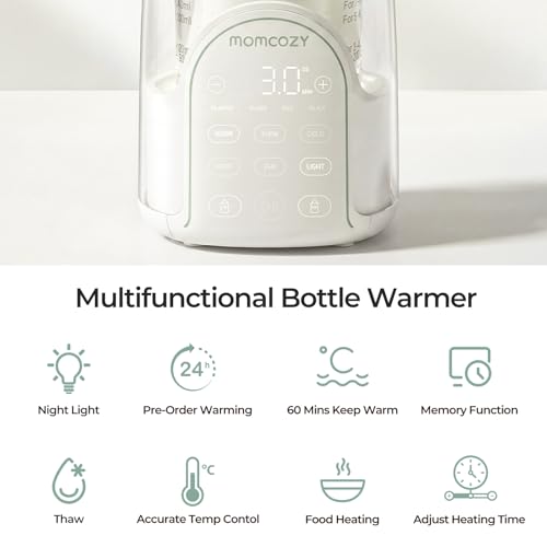 Momcozy NightPro bottle warmer with baby bottle