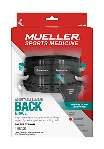 MUELLER Sports Medicine Adjustable Lumbar Back Brace black color