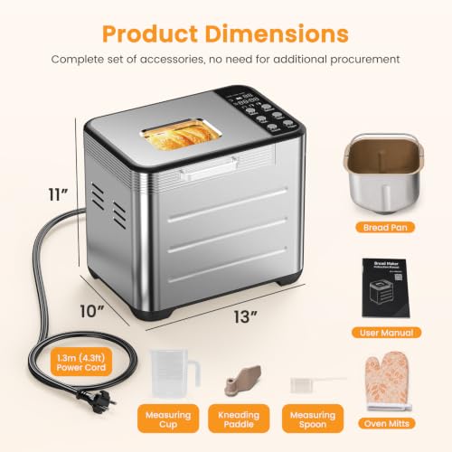 Silver bread maker with digital display