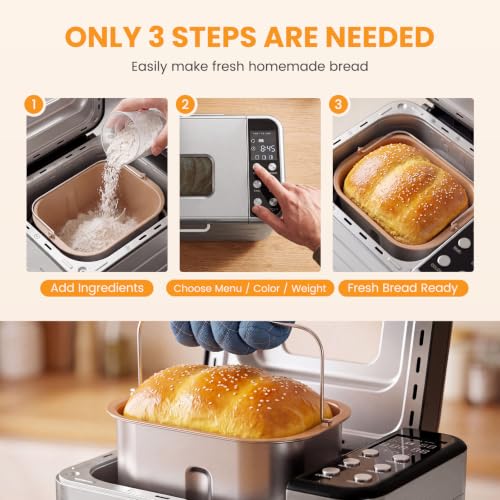 Bread machine with lid open