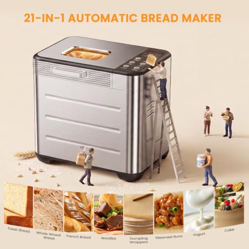 Modern silver finish of the bread maker