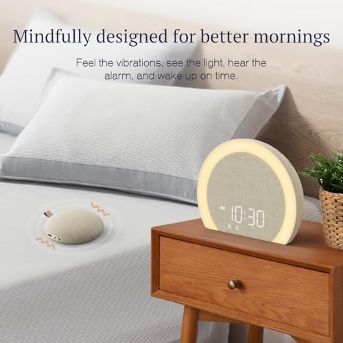 ANJANK clock with wireless vibrating bed shaker