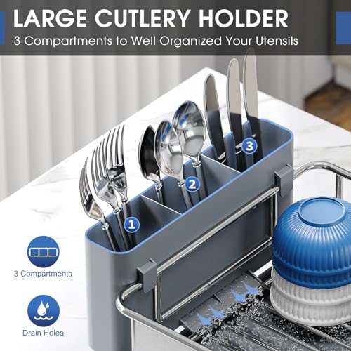 Side profile of the Urackify kitchen dish rack
