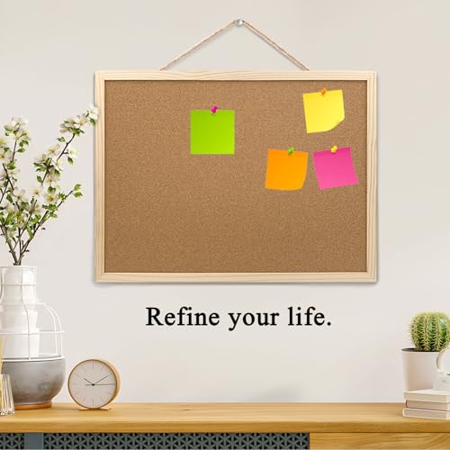 Horizontal orientation view of the cork bulletin board