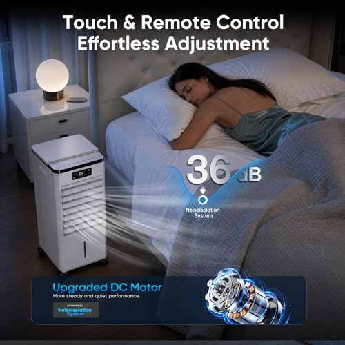 Evaporative air cooler with 2-gallon water tank