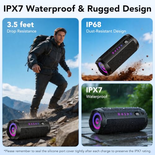 coioc Bluetooth speaker playing outdoors