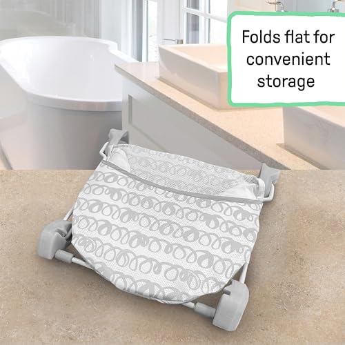 Adjustable reclining position on baby bather