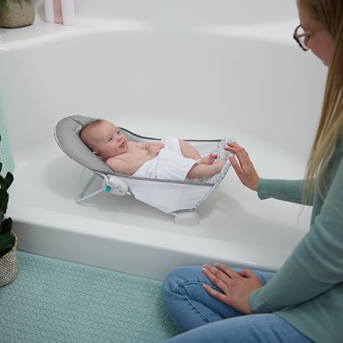 Ingenuity FoldAway bath seat in gray fabric