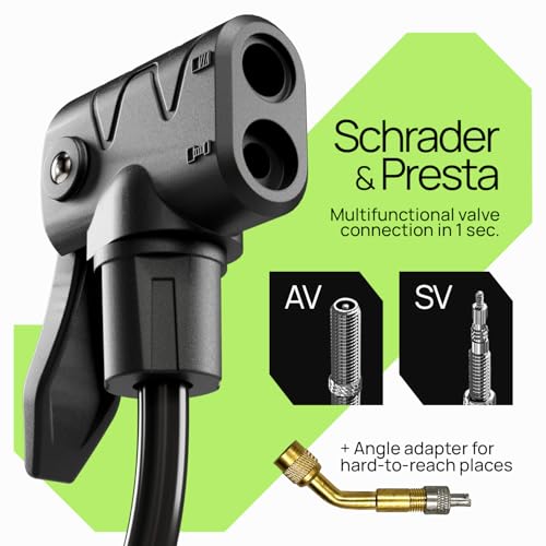 Dual valve head for Presta and Schrader valves