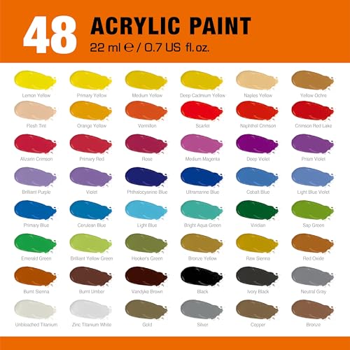Acrylic paint swatches from the Artbreezing set