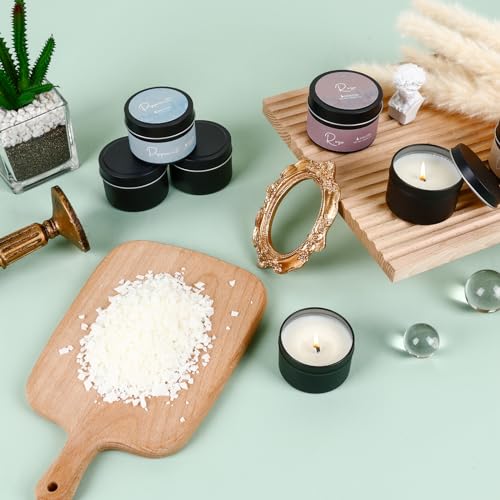 Black candle tins and essential oils set