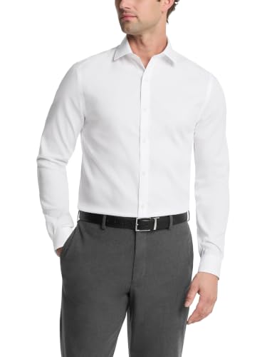 Tommy Hilfiger slim fit white dress shirt front view
