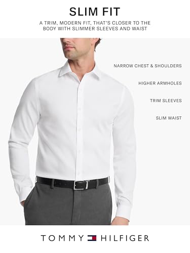 Back view of Tommy Hilfiger slim fit white shirt