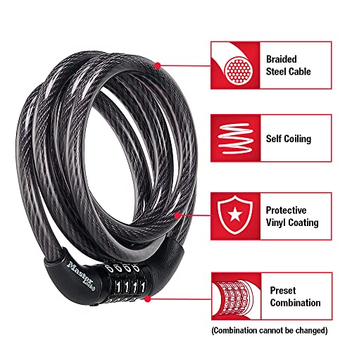 Braided steel bike lock cable with vinyl coating