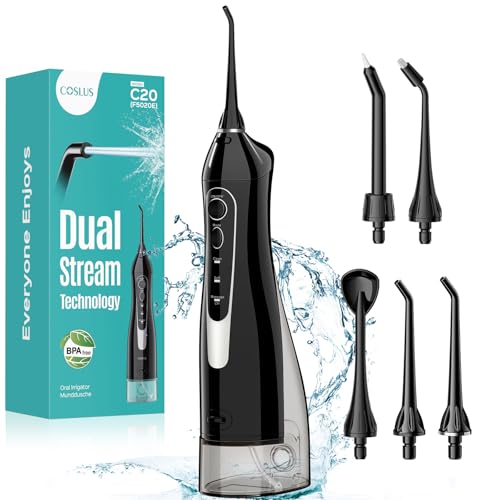 COSLUS C20 water flosser black front view