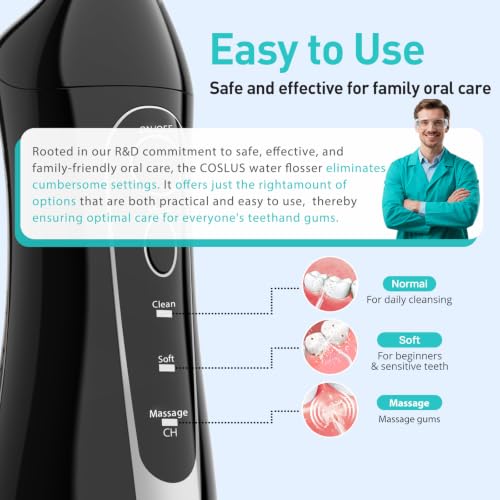 COSLUS C20 dental flosser pulse technology diagram