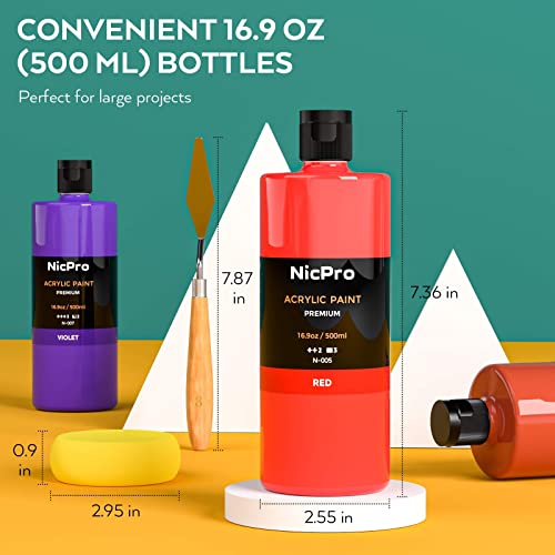 Assorted vibrant colors in the Nicpro paint set