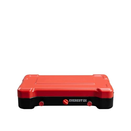 Camp Chef camping stove with lid open