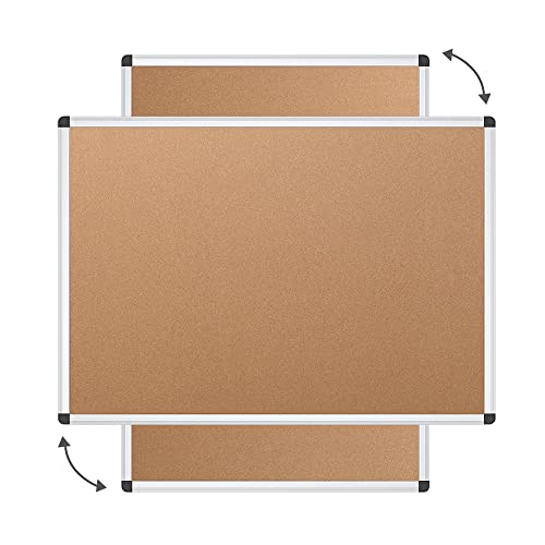 Silver aluminium frame detail of VIZ-PRO notice board