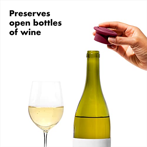 OXO stopper sealed on a wine bottle